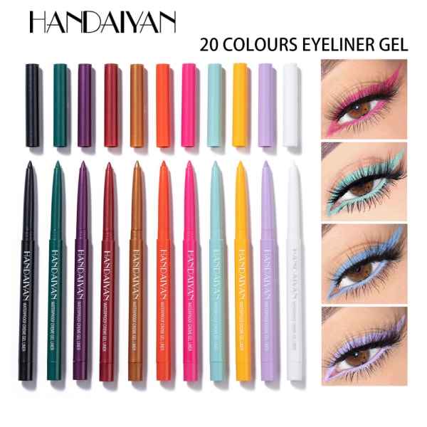 Eyeliner Gel Pen Pärlemorskimrande matt kladdsäker Eyeliner Gel Penna Långvarig 11