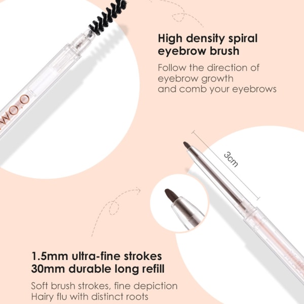 Ögonbrynspenna Vattentät Double Ended Eye Brow Penna Kosmetisk Beauty Makeup Tool 1