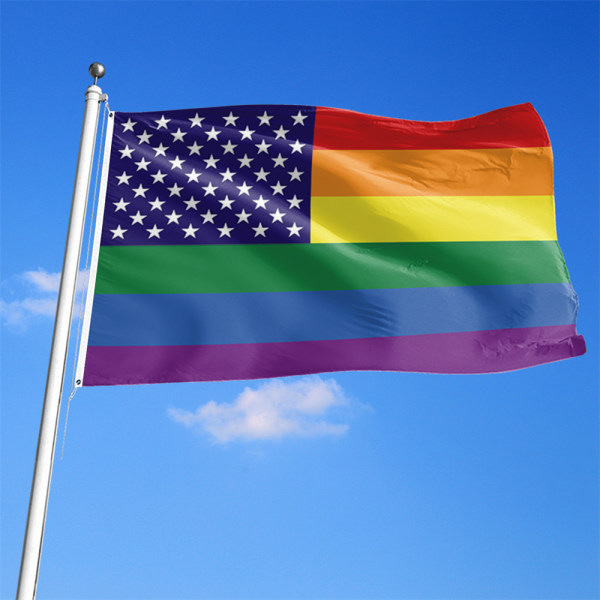 Trädgårdsflagga USA Rainbow färgglada banner för gård utanför dekor default