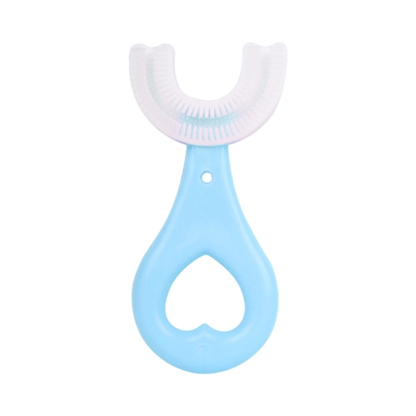 U-formad tandborste mjuk silikonborsthuvud 360° oral tandrengöring för små barn pink s