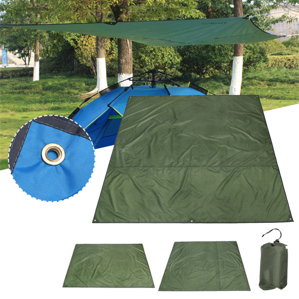 Vattentät Camping Tarp Thicken Picnic Mat Strandmatta Slitstarkt Beach Pad Tält army green m