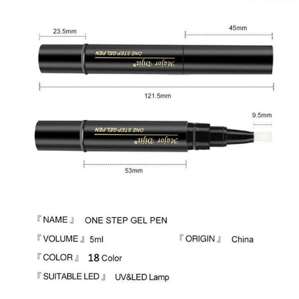 En Stegs Nagellack Penna Nagellack Penna 5ML Soak Off LED Nagellack Nagelkonst Verktyg för Kvinnor 11