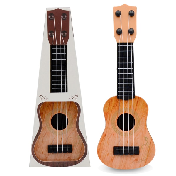 Mini Barn Simulering Wood Grain Ukelele Klassisk Gitarr Leksaker Musikinstrument yellow