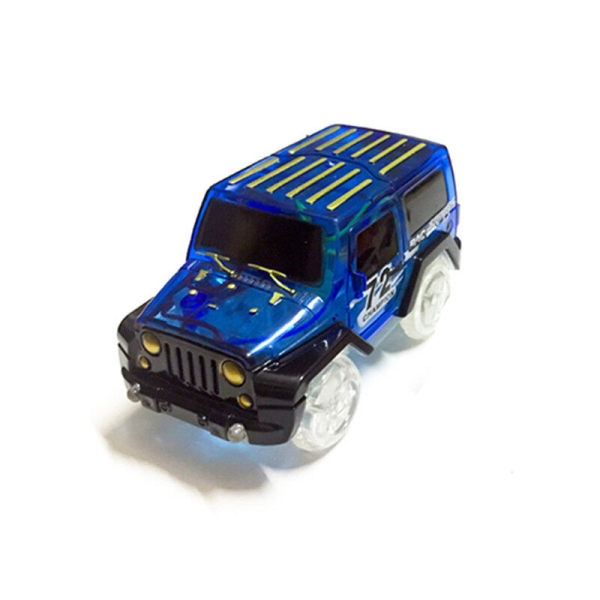 LED-bilar Magic Track Elektronik Bil Pedagogiska leksaker med blinkande ljus Leksaksbilar blue