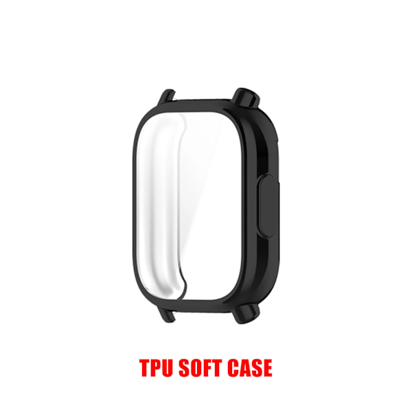 Skärmskyddsfodral med full täckning för Xiaomi Redmi Watch 5 Active Lite Fodral Härdat Glas Anti-repor Film Stötfångare Skyddande Black TPU ForRedmiWatch5Active
