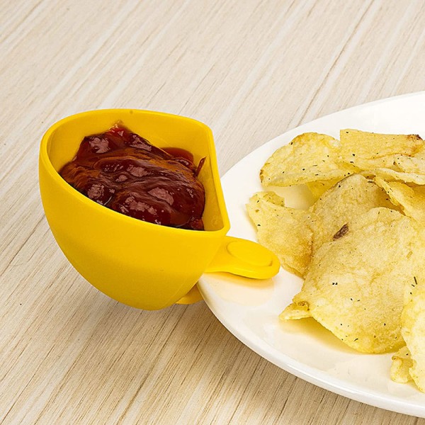 Dip Clip skål tallrik hållare 4 ST Färgglada chips och dip set för krydda tomatsås Salt Veggie 4pcs
