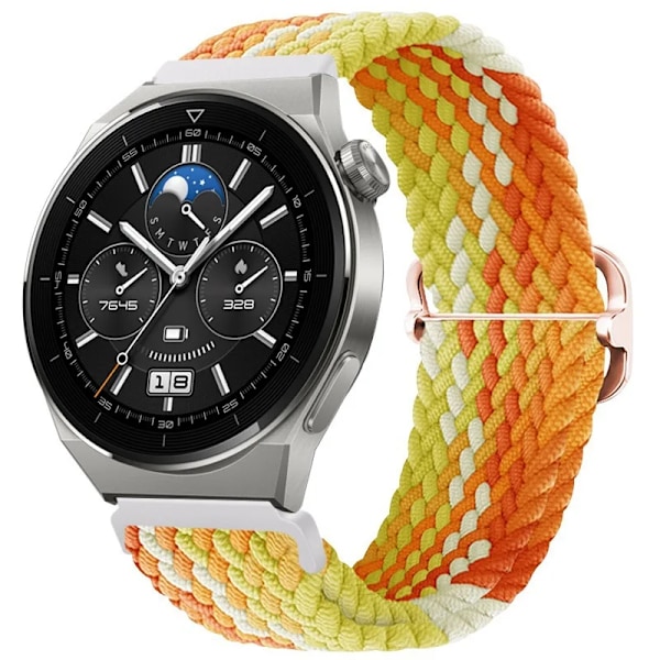 22mm 20mm Nylon Loop Armband för Huawei Watch 3/4/GT GT2 GT3 Pro 46mm 42mm Elastiskt Flätat Armband för Samsung Galaxy Watch Armband Fragrant orange Huawei GT 2 Pro