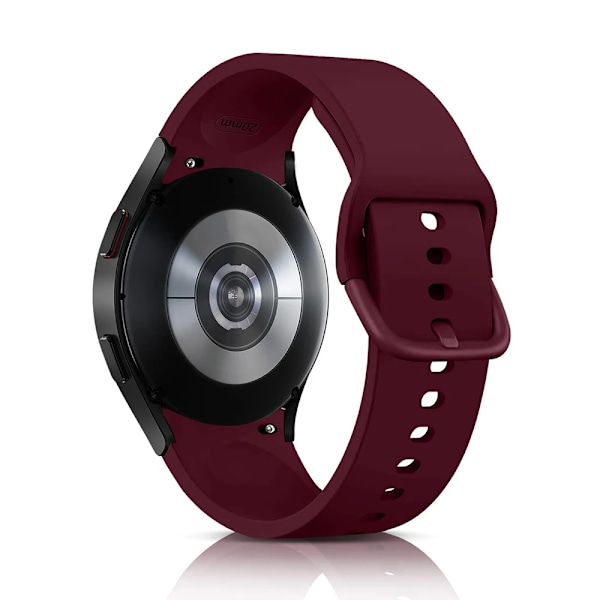 Silikonarmband för Samsung Galaxy Watch 7 6 5 4 44mm 40mm pro 45mm Sport 20mm Klockarmband Armband Galaxy Watch6 Classic 43mm 47mm official Wine red 4 classic 42mm 46mm