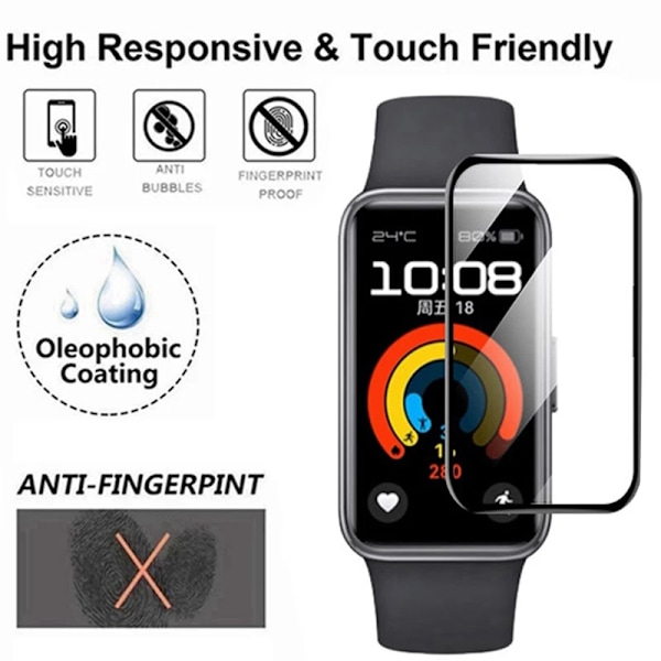 1-5ST 3D Böjt Härdat Glas För Huawei Band 9 8 7 6 Smartwatch Skärmskydd för Huawei Band 8 7 6 Band9 Skyddsfilm 1PC For Huawei Band 8