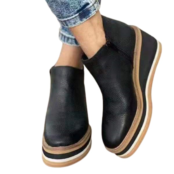 Kvinnors ankelstövlar Rund tå Skor Wedges Casual Skor black 38