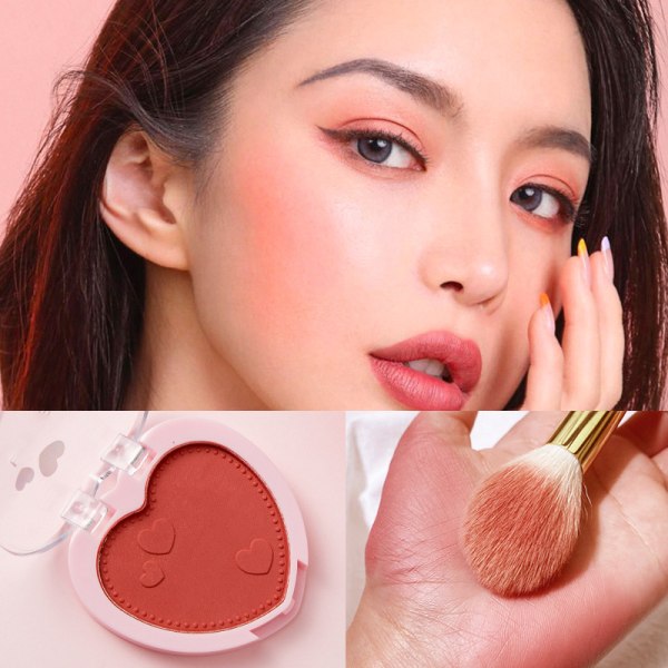 Monokrom Heart Blush Portable Face Contour Cosmetics Professionella ansiktssminktillbehör 3