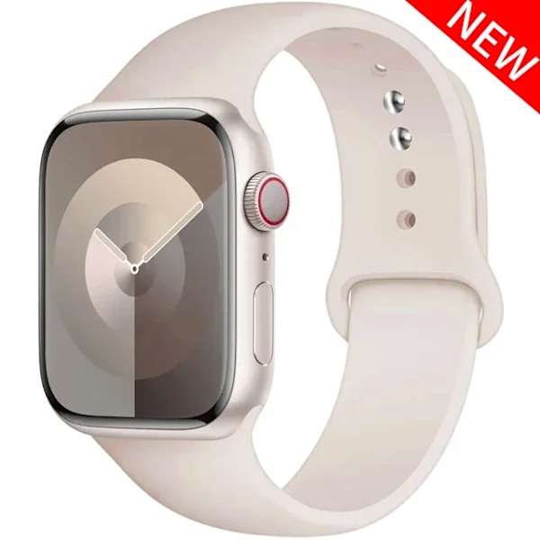 Original Silikonarmband för Apple Watch Band 44mm 38-40 42-46 41-45 46MM 49 mm Armband iwatch Serie 10 9 7 4 5 6 8 SE Ultra 2 3 100 peach powder S10-46 42 44 45 49 L