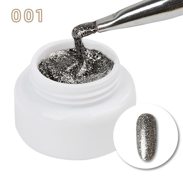 Nagellack Hög Densitet Nail Art Guld Silver Platina Ritbar Linjefärg 5