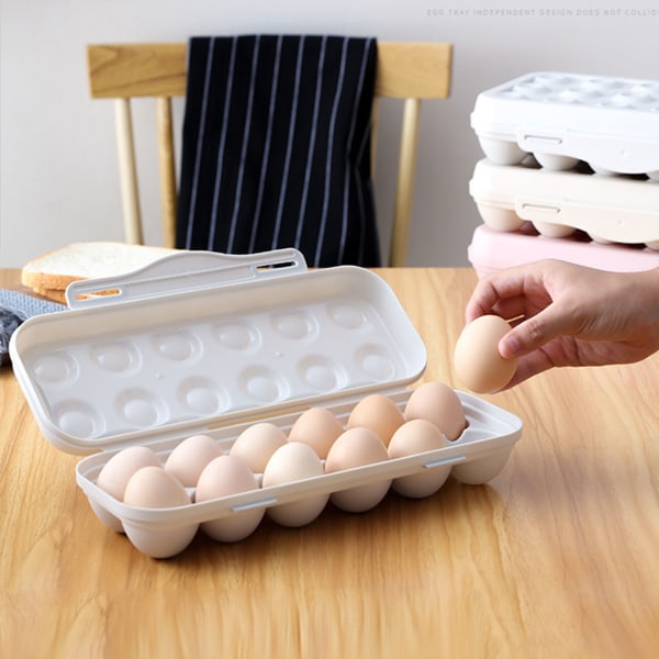 Kylskåp Organizer Stor kapacitet äggbehållare Förvaring av 12/18 ägg i en låda gray 12 cells