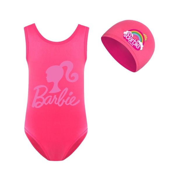 Barbie The Movie Girls' Cartoon Baddräkt Swimshat Set i ett stycke powder 2 160cm