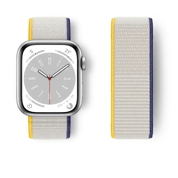 Nylon Loop Armband för Apple Watch Armband 44mm 40mm 45mm Ultra2 49mm 41mm Sportarmband iwatch Tillbehör Serie 9 8 se 7 6 5 4 3 3C Sea Salt 71 38mm-40mm-41mm