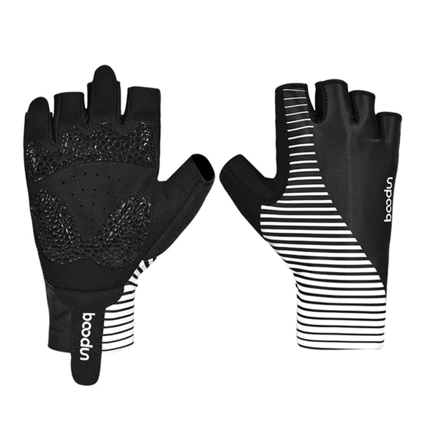 Halkfria halvfingerhandskar med handledsstöd Vadderade Fitness Kort öppet finger black rose xl