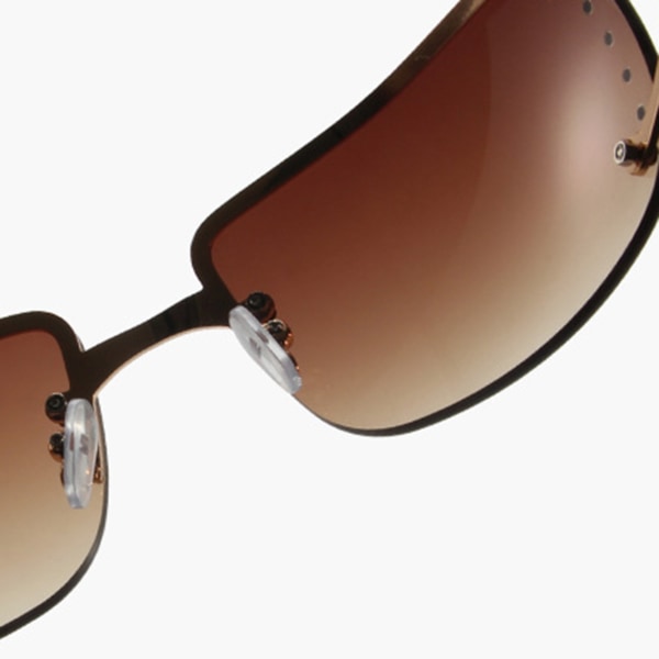 Y2k båglösa solglasögon HD Lens Clear Vision solglasögon double tea slices