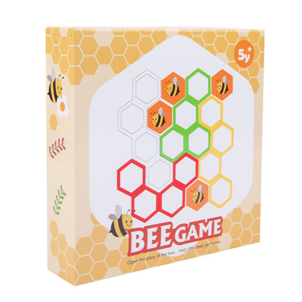 Wooden Bee Game Pusselleksak Högkvalitativt trämaterial pussel för barn födelsedagspresenter a