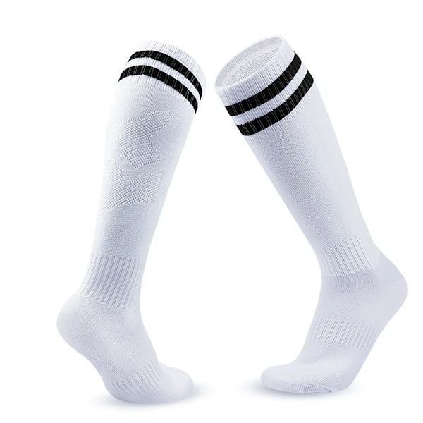 Loogdeel Fotbollsstrumpor Stretchiga Kompressions Knähöga Tubstrumpor Herr Dam Tonåringar Barn Andningsbara Fotboll Atletiska Sportstrumpor A--White black S--Child
