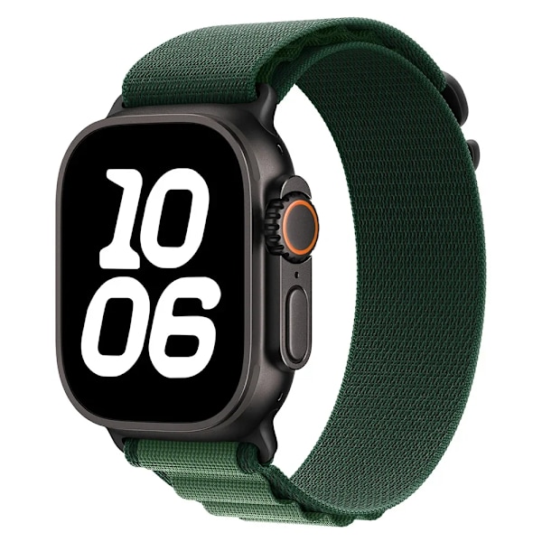 Alpine för Apple Watch 10 42/46mm Armband 44mm 40mm 45mm 41mm 38mm Correa Nylonarmband iWatch Series 7 6 3 5 Se 8 9 Ultra2 49mm Dark Green 38mm 40mm 41mm