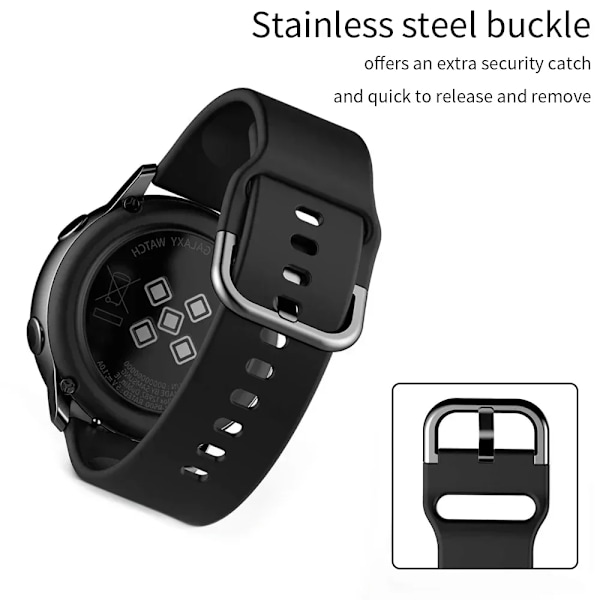20mm Armband+Fodral för Samsung Galaxy Watch Active 2 Armbandsskydd Stötfångare för Galaxy Watch 4/5/6 40mm 44mm Skyddskåpa DGr-DGr Active 2 44mm