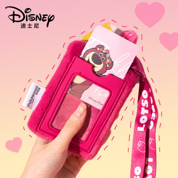 Picks/Lotso Strawberry Bear Plysch Byteskortväska Campuskort Busskort Skolskylt Cover change card bag 8 * 11cm authentic authorization