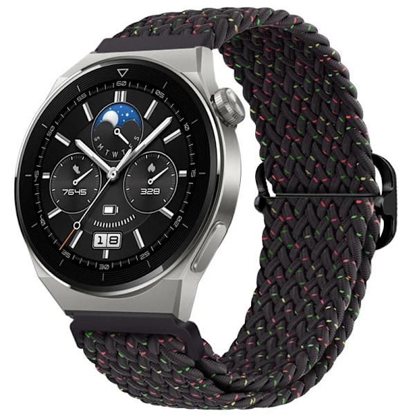 22mm 20mm Nylon Loop Armband för Huawei Watch 3/4/GT GT2 GT3 Pro 46mm 42mm Elastiskt Flätat Armband för Samsung Galaxy Watch Armband Star black Strap width 20mm