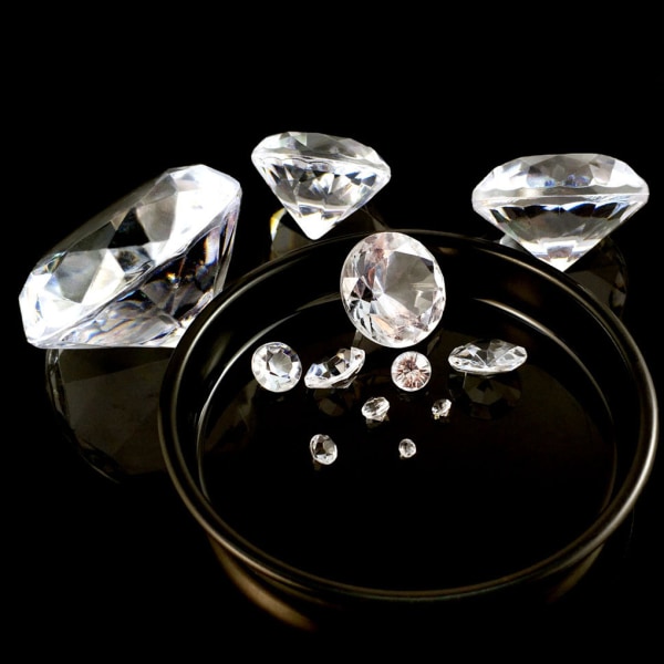 Transparent bar diamant akrylsmycken Spetsskurna gnistrande diamantformade tillbehör för gör-det-själv-manikyrsmycken 40mm