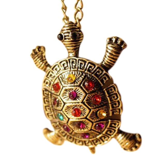 Vintage Crystal Alloy Turtle hänge halsband lång kedja tröja halsband smycken default