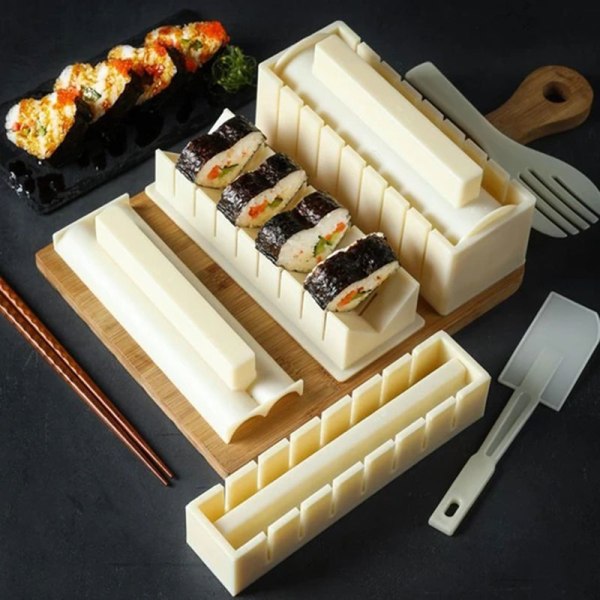 10 st DIY Sushi Maker komplett med Sushi DIY Sushi Set Enkel och rolig Sushi Rolls Hjärtform as show