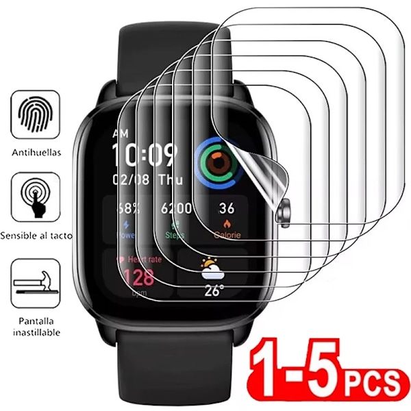 1-5ST Mjukt Skärmskydd Hydrogel Film För Amazfit GTS 4 Mini GTS 3 2 Mini GTS 2e GTR 3/3 Pro GTS4 Skyddsfilm Ej Glas Amazfit GTR 3 Pro 3PCS