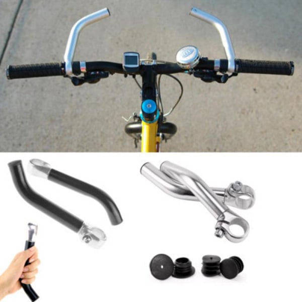 1-par cykelstödsstyre 15 cm aluminium böjda styrändar för 22,2 cm körning red