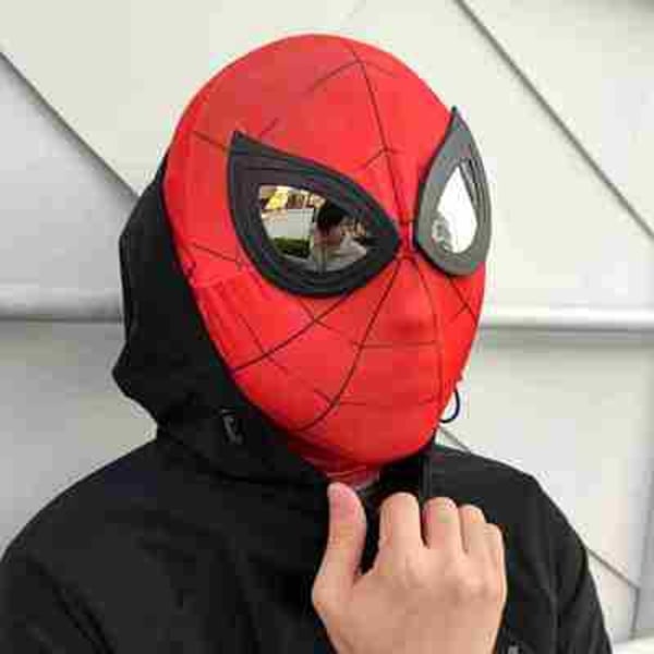 Halloween Cosplay Performance Scenhuvud， Cover för barns Expedition Expedition Stål Anime Glasögon， Tight Fit Spider Man Mask spider man lens headcover