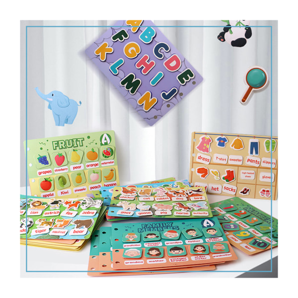 Pedagogisk leksak och klistrabok Hand-öga-koordination Pedagogiska leksaker för 2-åring as show