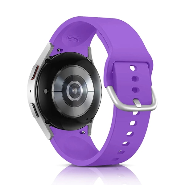 Silikonarmband för Samsung Galaxy Watch 7 6 5 4 44mm 40mm pro 45mm Sport 20mm Klockarmband Armband Galaxy Watch6 Classic 43mm 47mm purple Watch 7 6 5 40mm
