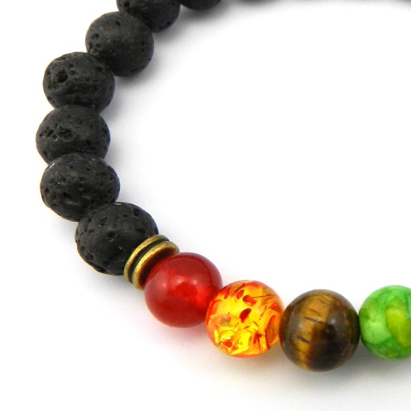 7 Chakra Beaded Armband Natural Lavas Stone Diffuser Armband för unisex 1