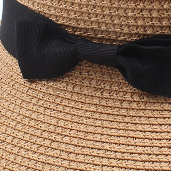 Fisherman Outdoor halmkåpor Anti-Sun Bred Brätte Bucket Hat för semester strandresor utomhus beige