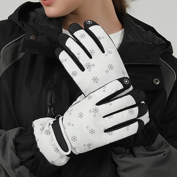 Utomhus tunna handskar med delade fingrar Tjocka mjuka konstgjorda kaninplyschkanter för kallt väder Utomhusskidåkning och cykling black