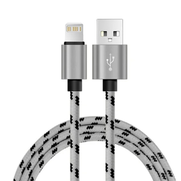 1m 2m 3m USB Laddningskabel För iPhone 6s 6 7 8 Plus 13 12 11 Pro Xs Max X 5s iPad Snabbladdning Origin Lång Sladd Datakabel grey 2m