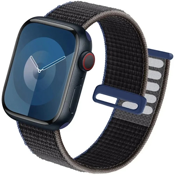 Nylon Loop för Apple Watch Armband Ultra2 49mm 44mm 40mm 45mm 41mm 42mm Armband iwatch Serie apple watch band 9 8 se 7 6 5 3 charcoal 65 41mm-40mm-38MM