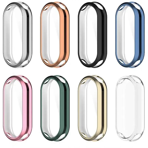 Fullständigt Skal För Xiaomi Mi Band 9 8 Skärmskydd Mi Band9 8 NFC Skärmskydd Skyddsfodral Klockfodral För Mi band8 9 Planting Rose Gold Xiaomi Mi Band 8