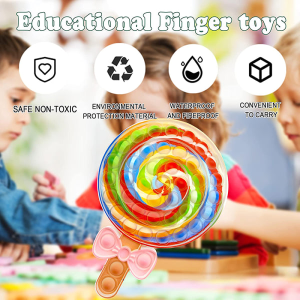 Pop Fidget Sensory Stress Bubble Toy Set Fidget Push Toy för barn Pop Silikon Stressleksaker för as show