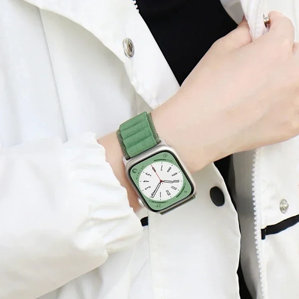 Alpine Loop för Apple Watch armband Ultra 2 49mm Series 10 46mm 42mm 40-44mm 45mm 41mm G-krok sportarmband iWatch 10 9 8 7 6 SE 5 4 black green 09 42mm-44mm-45mm-49mm