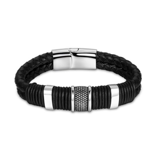 Herrarmband Titanstål Enkel flätstil Armband Magnetisk spänne stängning för 18.5cm