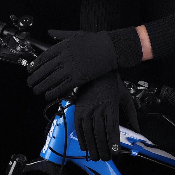 Unisex vintervarma handskar Pekskärmsvante Silikon Anti Slip Texture Vindtät Outdoor Sport black m