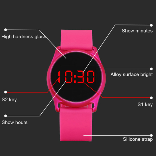 Watch Mode Fyrkantig Elektronisk Watch Casual Studentarmband Watch red black