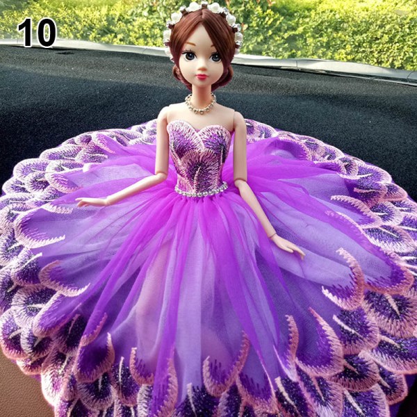 Rörlig led Princess Babe Doll 30 cm Spets Bröllopsklänning Svit Barn Leksak Flickor Present 10