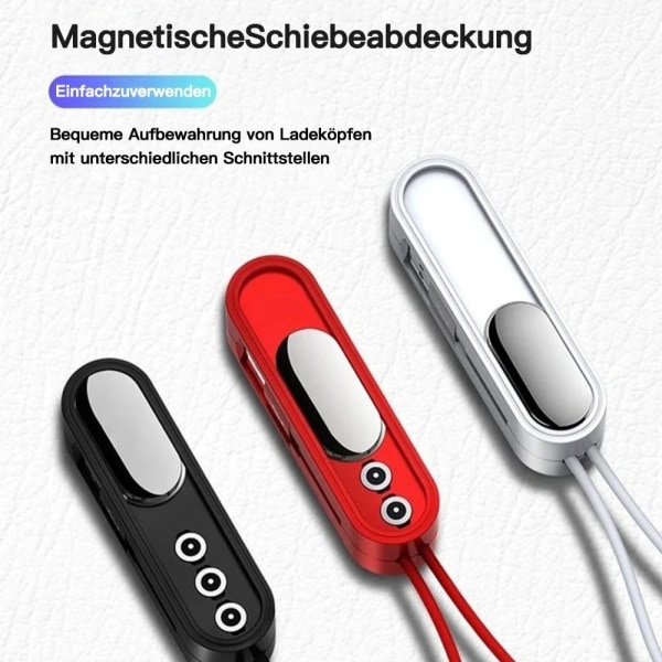 Universal Magnetic Mini Charging Keychain Kabel Snabb Kompatibel med USB Typ C black