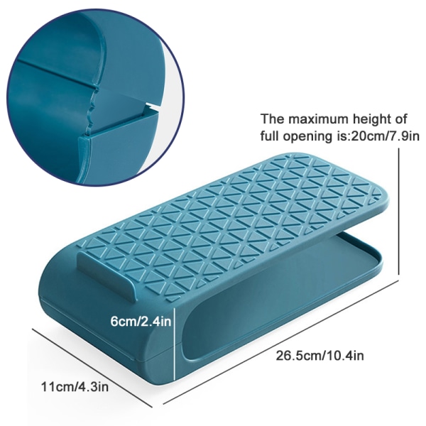 Shoe Organizer med dubbla lager Justerbar höjd skostaplare Halkfritt fotbeklädnadsstöd green
